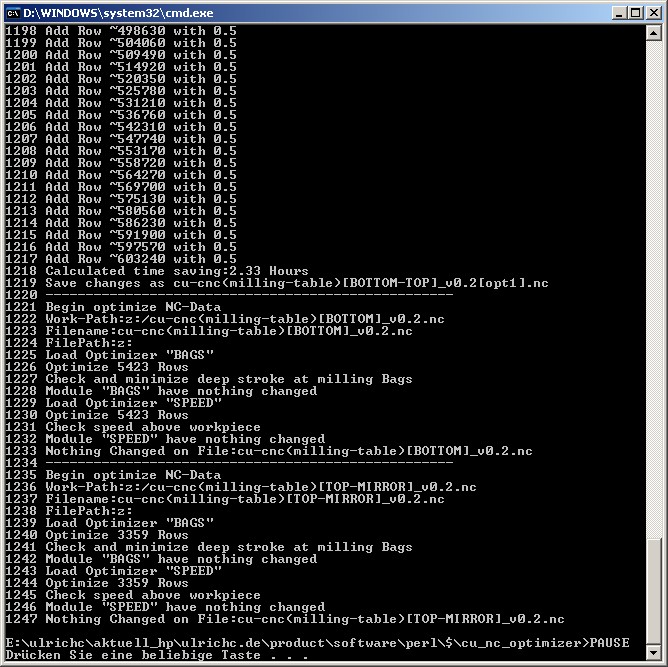 Kommandozeilen Postprozessor